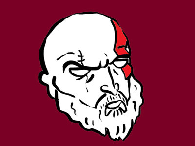 Kratos fan art GIF fanart gif graphic design illustration photoshop