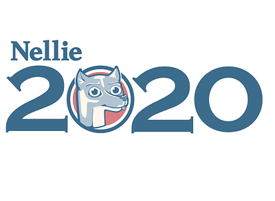 Vote for Nellie 2020 blue chihuaha design dog illustration red typogaphy typography vector