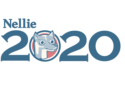 Vote for Nellie 2020 blue chihuaha design dog illustration red typogaphy typography vector