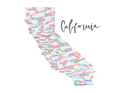 California Map california calligraphy digital lettering hand written handlettering illustration map map art typographic art typography typography art