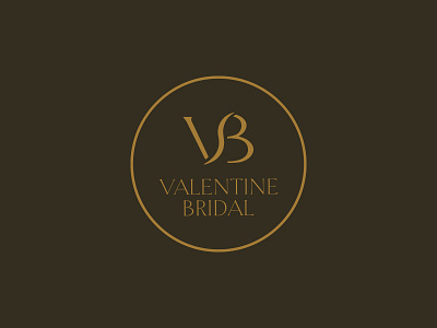 Valentine Bridal Logo black and gold brand branding bridal circle couture logo serif typography typography logo wedding