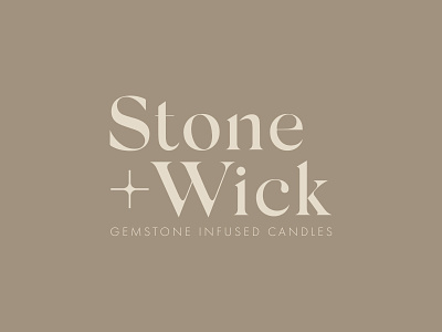 Stone + Wick Branding brand branding brown clean cream design logo minimalist modern muted retail serif type treatment typography typography logo