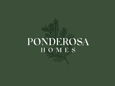 Ponderosa Homes brand branding green home illustration logo pine real estate realtor serif tree type treatment