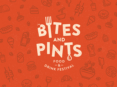 Bites & Pints Branding for Lake Compounce brand branding design digital drink event festival food iconography illustration logo park red theme typography
