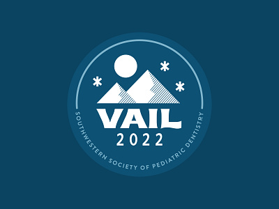 Vail Sticker badge blue brand branding circle cold cool design event graphic design illustration logo mountain round ski snow typography vector vintage winter