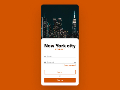 Sign Up - Daily UI #1 app branding daily ui dailyuichallenge design graphic design minimal mobile app design new york orange sign up typography ui ux web webdesign
