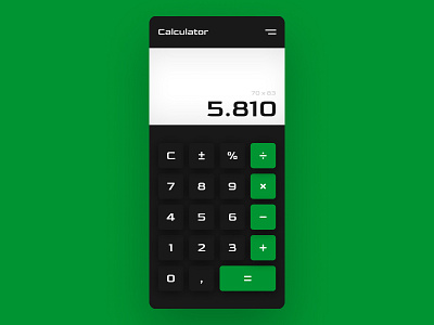 Calculator - Daily UI #4 app branding calculator calculator app daily ui dailyuichallenge design graphic design green minimal mobile app design modern design ui webdesign