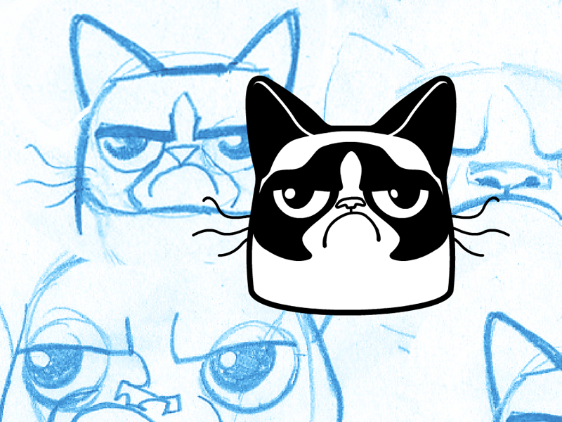 Grumpy cat нарисовать