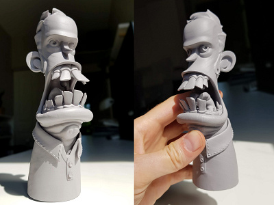 3D Print: Big Mouth 3d 3d print bust cartoon character design sculpture