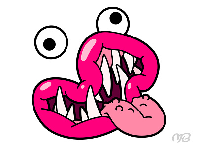 Fokface 2020 cartoon design drawing face icon illustration lips logo mouth pink sticker teeth vector