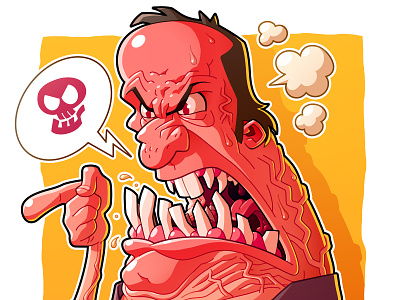 Anger 2020 angry cartoon character drawing face illustraion illustrator mad man rage red yellow