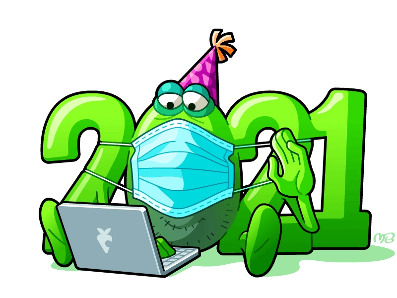 2021 2021 animated gif green happy new year laptop mask year