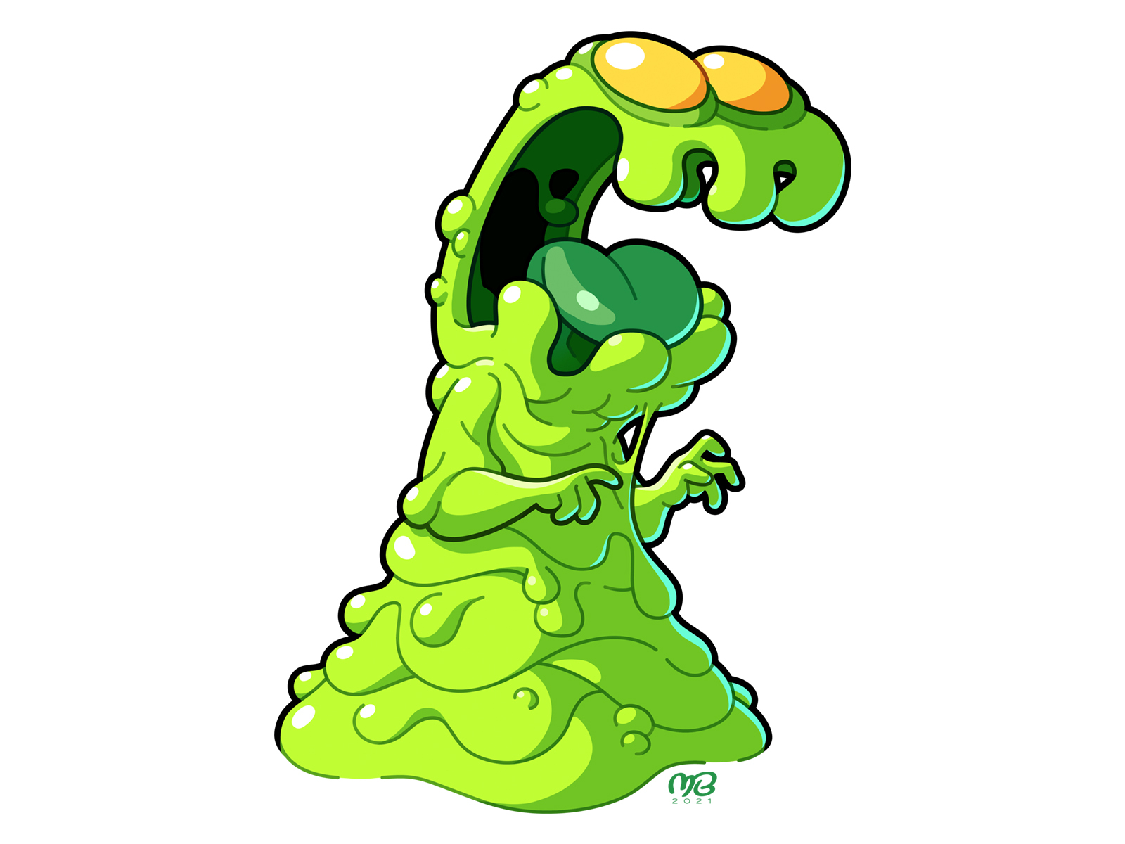 Slime Monster 2021 cartoon character design drawing green illustration mathieu beaulieu monster slime vector