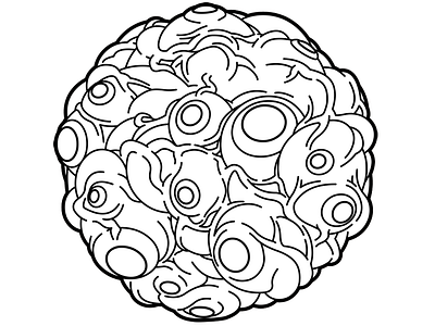 The Zlörb - Ink ball character design eye halloween horror ink monster round