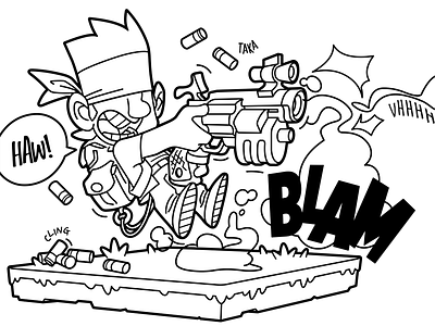 King: The Mercenary - Ink character fanart gaming gun illustration ink king