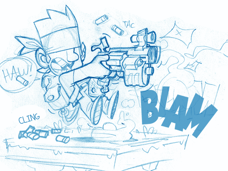 King: The Mercenary - Process character fanart gaming gif gun illustration king process