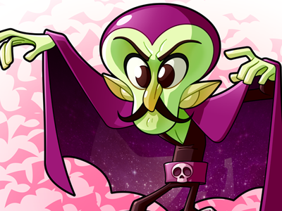 Disco space vampire - Illustration cartoon character design drawing illustration monster vampire