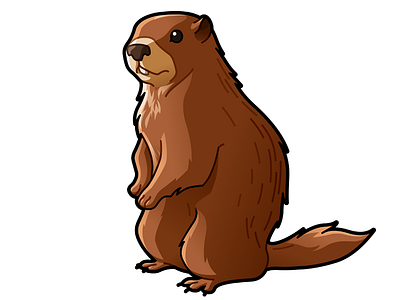 Vancouver Island Marmot animal brown cartoon marmot