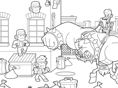 Super Action Bros - Outlines