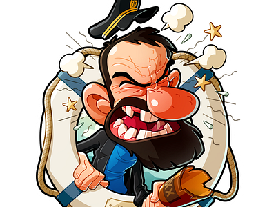 Captain Haddock angry cartoon character crest design face fanart haddock tintin