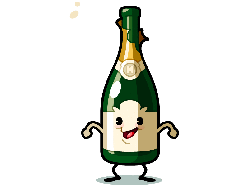 Champagne Boy - Animated Gif alcool animated animation bottle champagne character dance design gif green