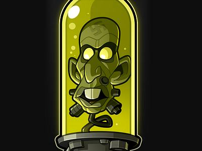 Professor Von Klempt - Final character drawing evil fanart green head hellboy jar