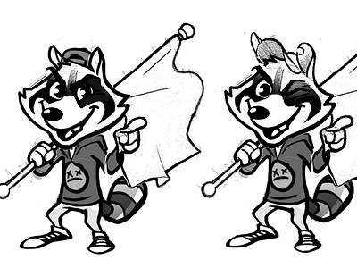 Simple Plan - Raccoon Design (Sketches 02) cartoon design raccoon simple plan sketch t shirt