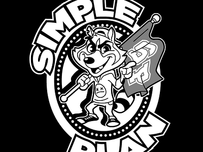 Simple Plan - Raccoon Design (crest 01) black cartoon design ink raccoon simple plan t shirt