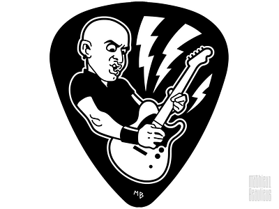 Jeff Stinco's Pick band black caricature design guitar rock simple plan small