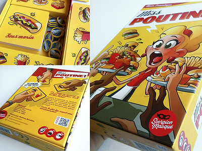 Miss Poutine - Packaging board game box art branding burger fast food food gaming packaging poutine red yellow