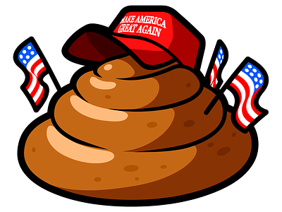 Trump's USA brown crap flag red shit trump usa