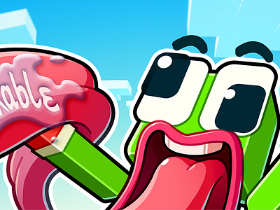 Youtube Channel Banner: Unspeakable banner cartoon character frog gamer gaming minecraft mouth tongue youtuber
