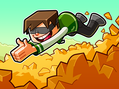 Youtube Channel Banner: FavreMySabre banner cartoon character cheeze diving gamer gaming minecraft youtuber