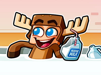 Youtube Channel Banner: MooseCraft banner brown cartoon character gamer gaming jugs milk minecraft moose pool youtuber
