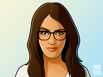 Woman's profile picture avatar cartoon drawing face girl glasses illustration portrait profile picture woman