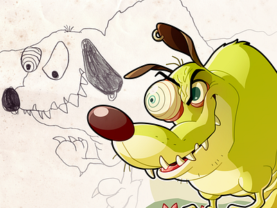 Then/Now: Childhood Revisited (Preview B) artbook character childhood dog drawing evil green illustration kickstarter monster