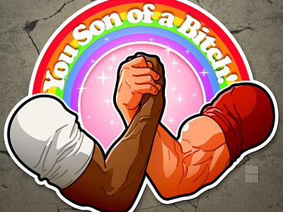 BFF - Alternate version arms bromance design epic handshake love muscle predator rainbow schwarzenegger