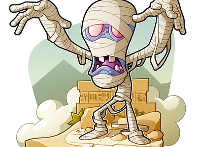 The Mummy cartoon character character design design drawing egypt fanart halloween horror illustration monster mummy sand zombie