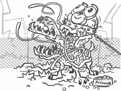 Parasite - Sketch alien cartoon character creepy design dog draft drawing horror illustration monster sketch thing