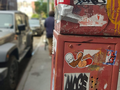Stickers in NYC icon logo nyc predator sticker stickers street street art tag wall