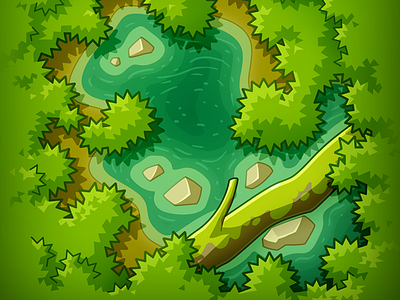 Flipover Frog - Board board game cartoon design drawing forest game green illustration jungle lake map plant ui vector