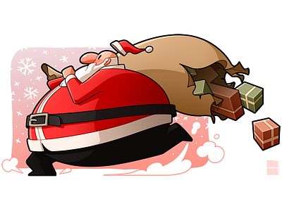 Season's Greetings!(2012) cartoon character christmas cute fat gift holiday red santa winter