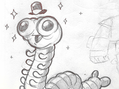 Marveled Caterpillar - Sketch cartoon character design draft drawing illustration monster sketch