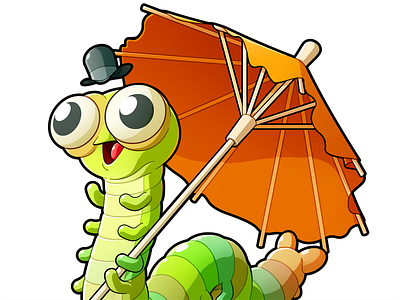 Marveled Caterpillar cartoon character design drawing illustration monster