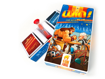 Board Game: Win! board game cartoon character cover cover art game gaming illustraion packaging print win