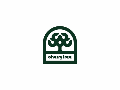 cherry tree berry c cherry garden juice logo minimalism tree