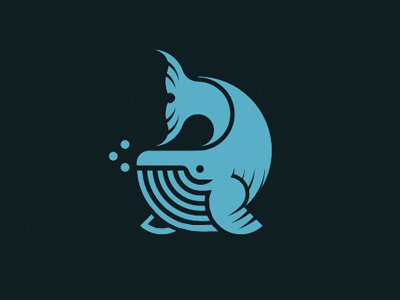 Blue whale logo logo mammal sea sign swirl whale