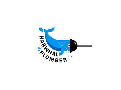 Narwhal-plumber character logo logodesign narwhal plumber