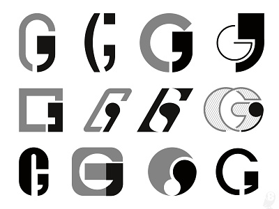 G + comma collection comma letters logo