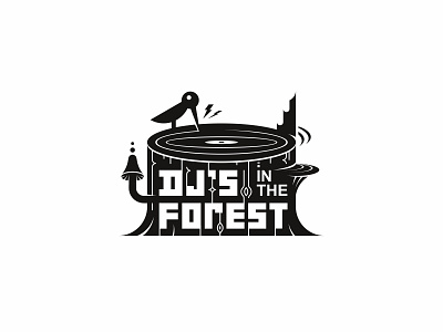 Djs in the forest dj forest graphic music sound stump vinyl